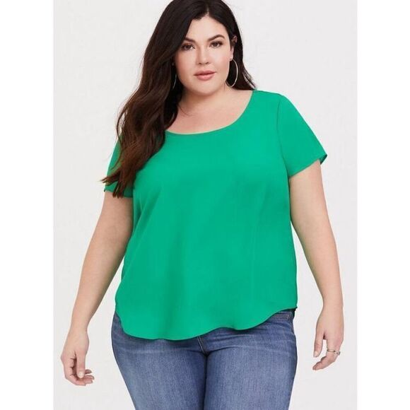 Torrid Abbey Georgette Cage Back Blouse - Picture 2 of 5